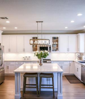 modern kitchen with light and bright color scheme in Brandon FL featuring clean and open design